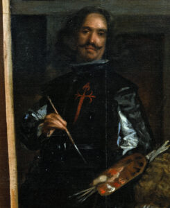 En Las Meninas Velázquez sostiene una paleta con los pigmentos con lo que pintaba e cuadro.